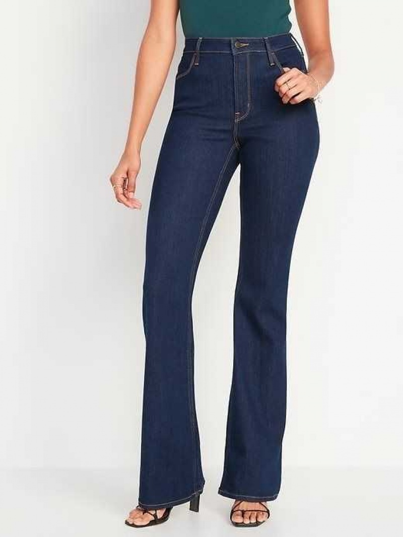 Old Navy High-Waisted Wow Flare Jeans Dark Wash | AQH376405