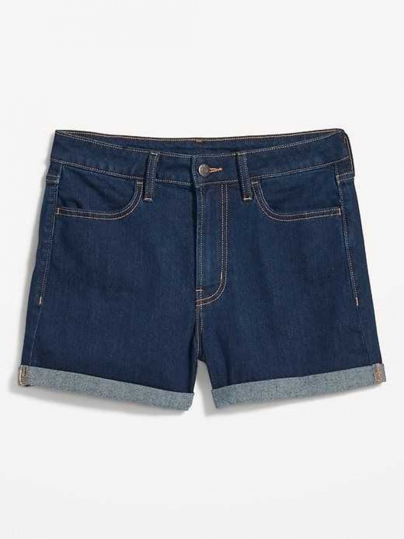 Old Navy High-Waisted Wow Jean Shorts Dark Wash | NBD047593