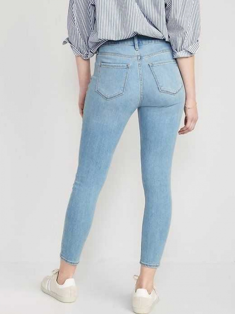 Old Navy High-Waisted Wow Super-Skinny Ankle Jeans Light Wash | SMH051874