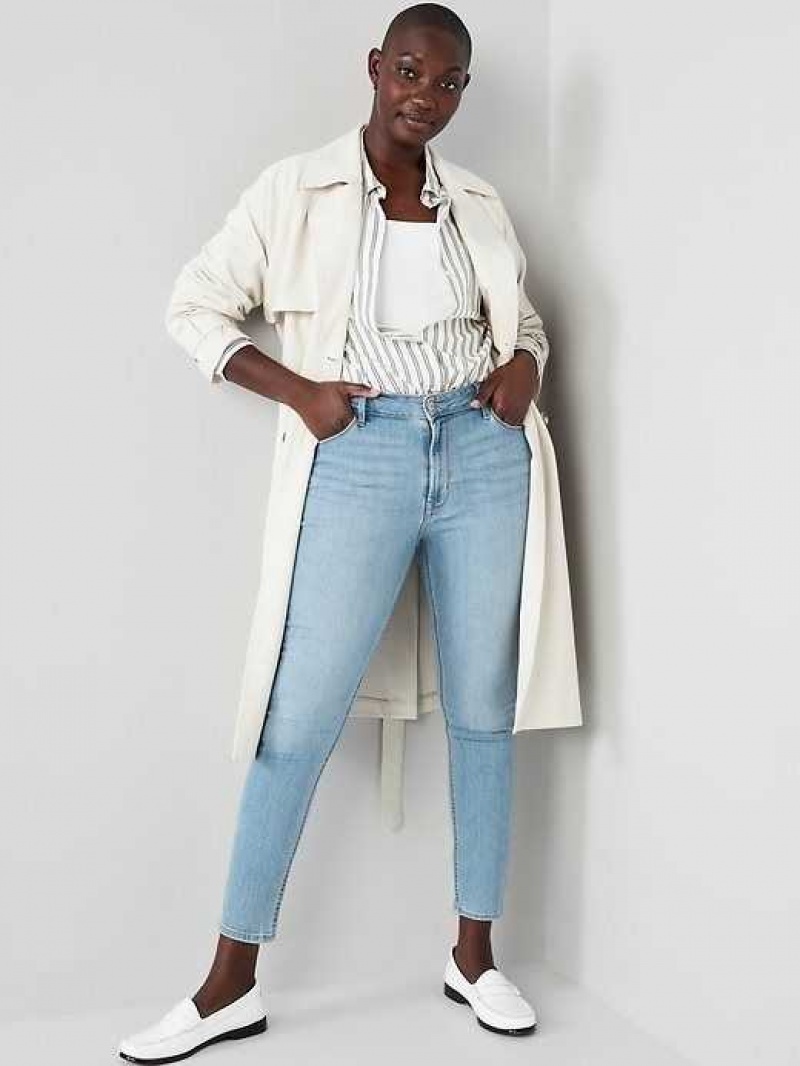 Old Navy High-Waisted Wow Super-Skinny Ankle Jeans Light Wash | SMH051874