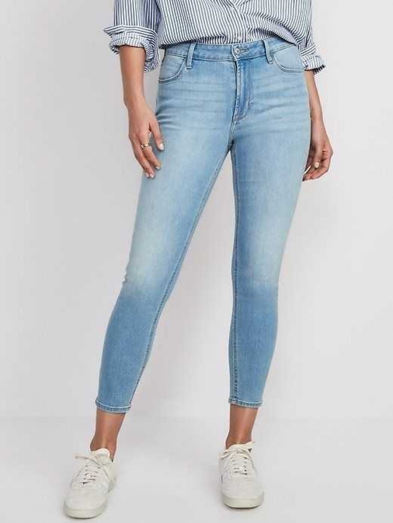 Old Navy High-Waisted Wow Super-Skinny Ankle Jeans Light Wash | SMH051874