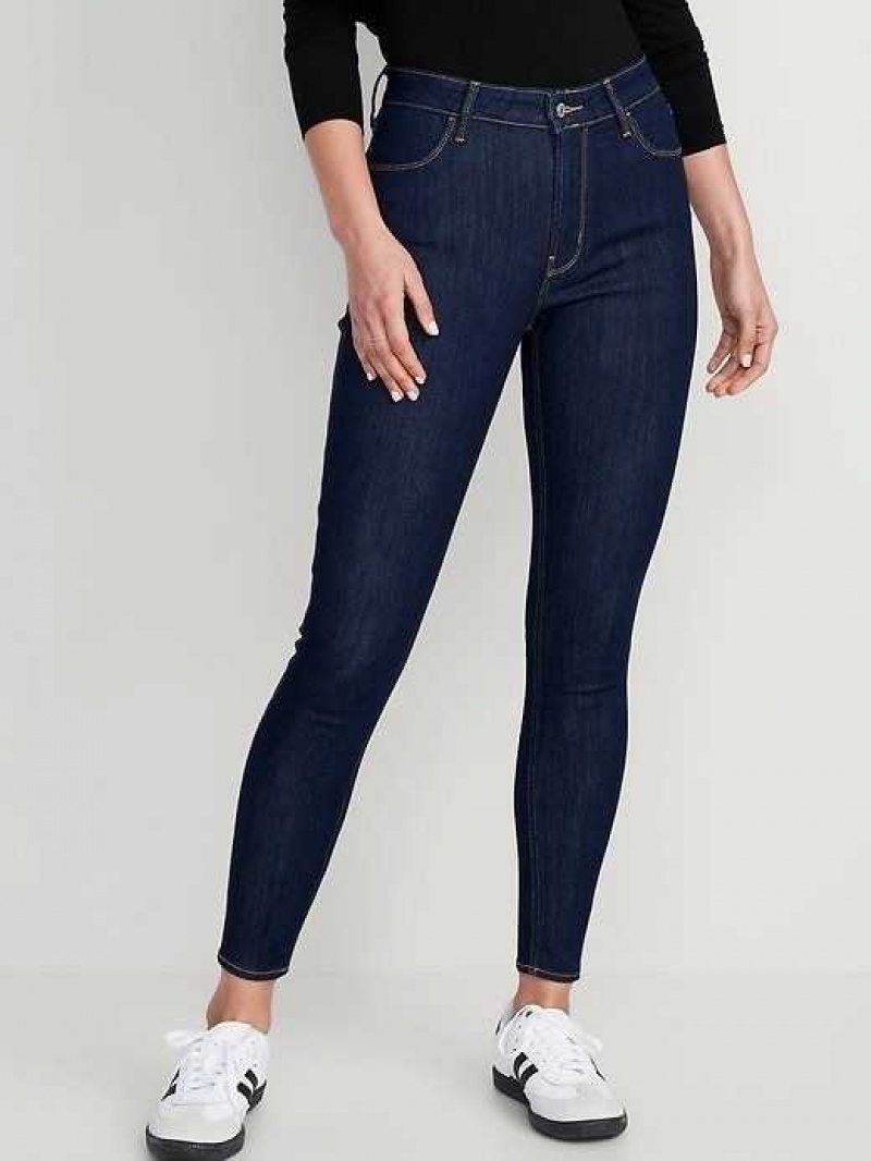 Old Navy High-Waisted Wow Super-Skinny Ankle Jeans Dark Wash | DGX250364