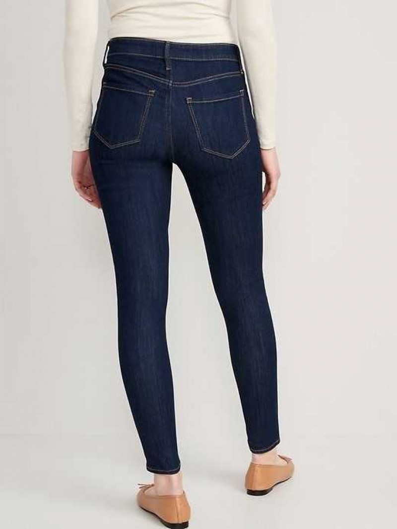 Old Navy High-Waisted Wow Super-Skinny Jeans Dark Wash | MEQ548932