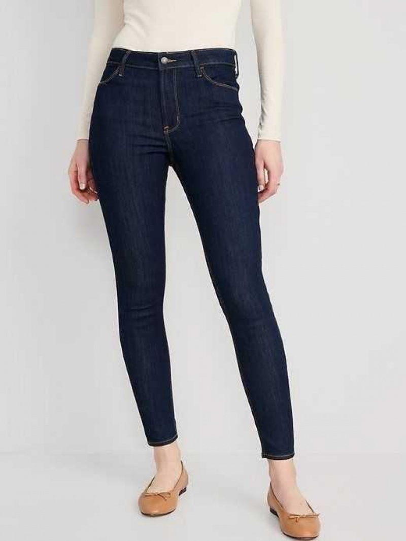 Old Navy High-Waisted Wow Super-Skinny Jeans Dark Wash | MEQ548932