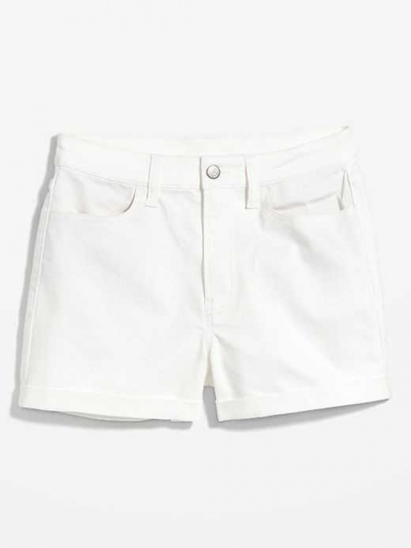 Old Navy High-Waisted Wow White-Wash Straight Jean Shorts White | JKR502143