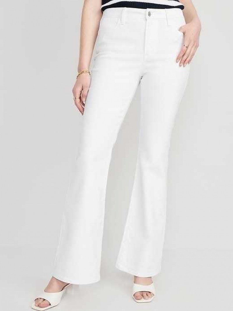 Old Navy High-Waisted Wow White Flare Jeans White | BXQ368521