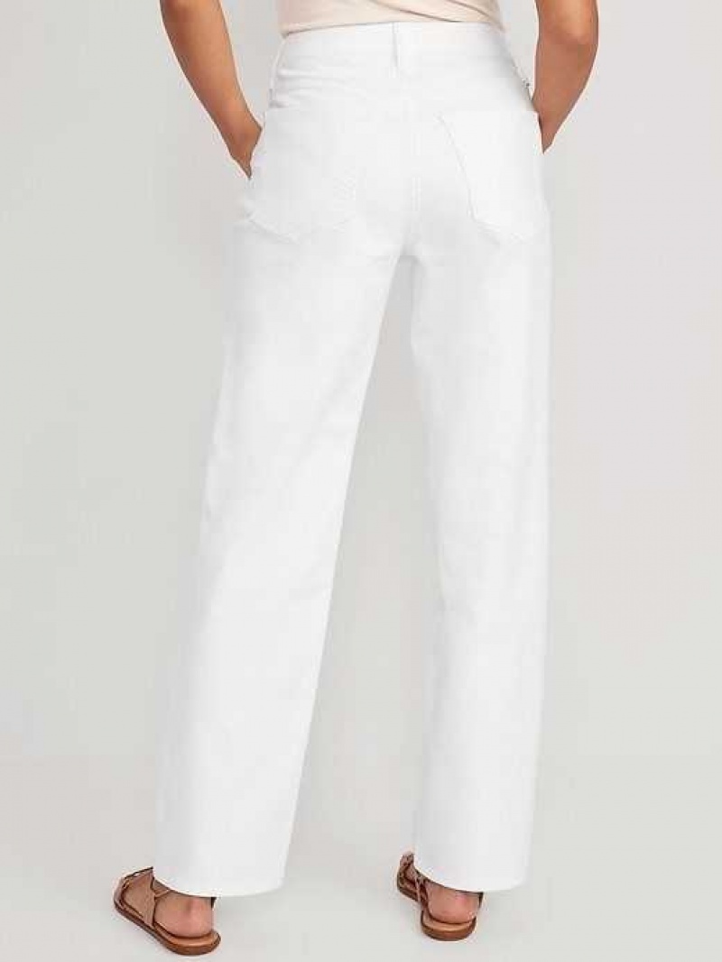 Old Navy High-Waisted Wow White Loose Jeans White | MCA238549