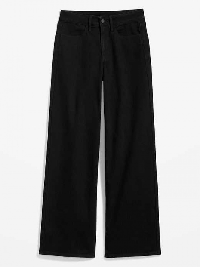 Old Navy High-Waisted Wow Wide-Leg Jeans Black | KVU814032