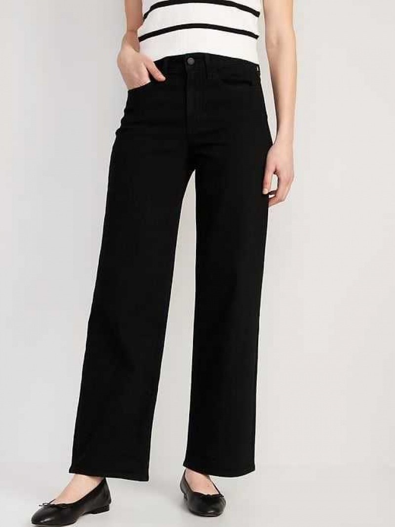 Old Navy High-Waisted Wow Wide-Leg Jeans Black | KVU814032