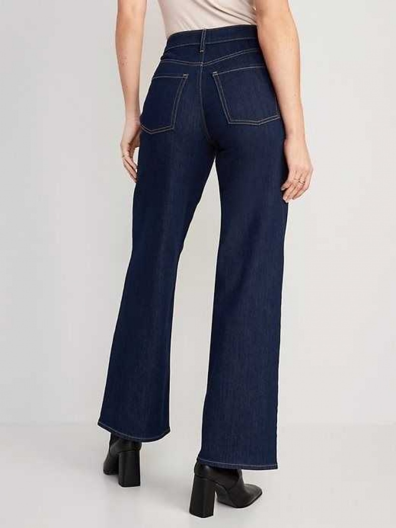 Old Navy High-Waisted Wow Wide-Leg Jeans Dark Wash | MDX980473