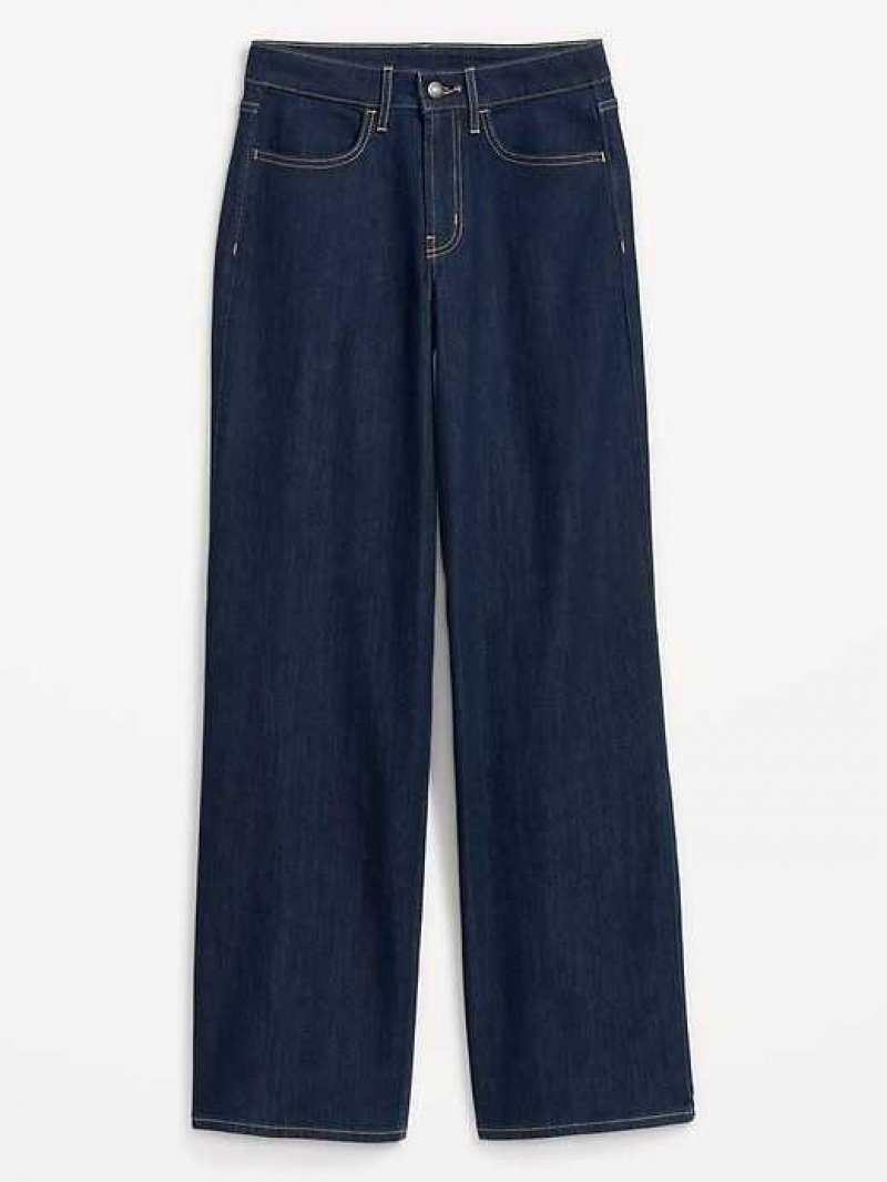 Old Navy High-Waisted Wow Wide-Leg Jeans Dark Wash | MDX980473