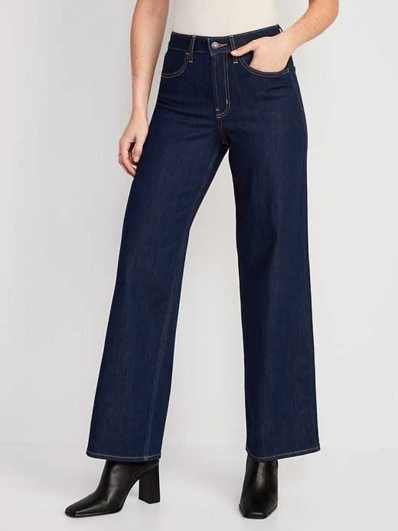 Old Navy High-Waisted Wow Wide-Leg Jeans Dark Wash | MDX980473