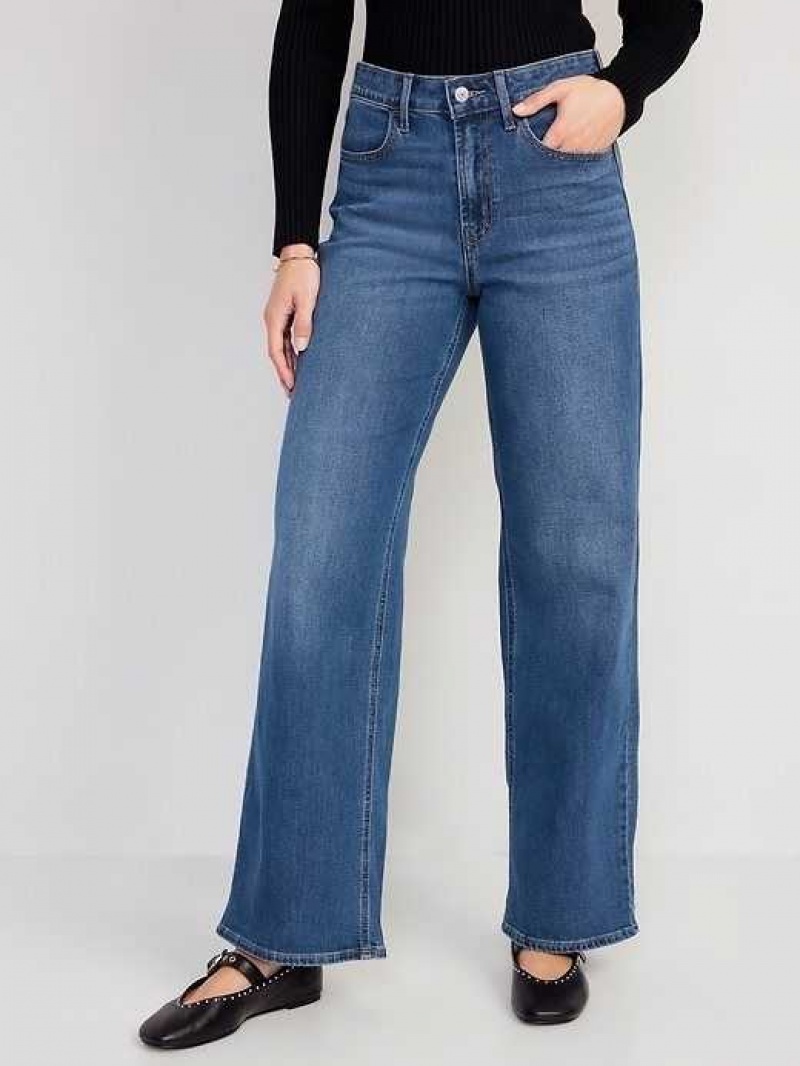 Old Navy High-Waisted Wow Wide-Leg Jeans New Moon | BKQ017549