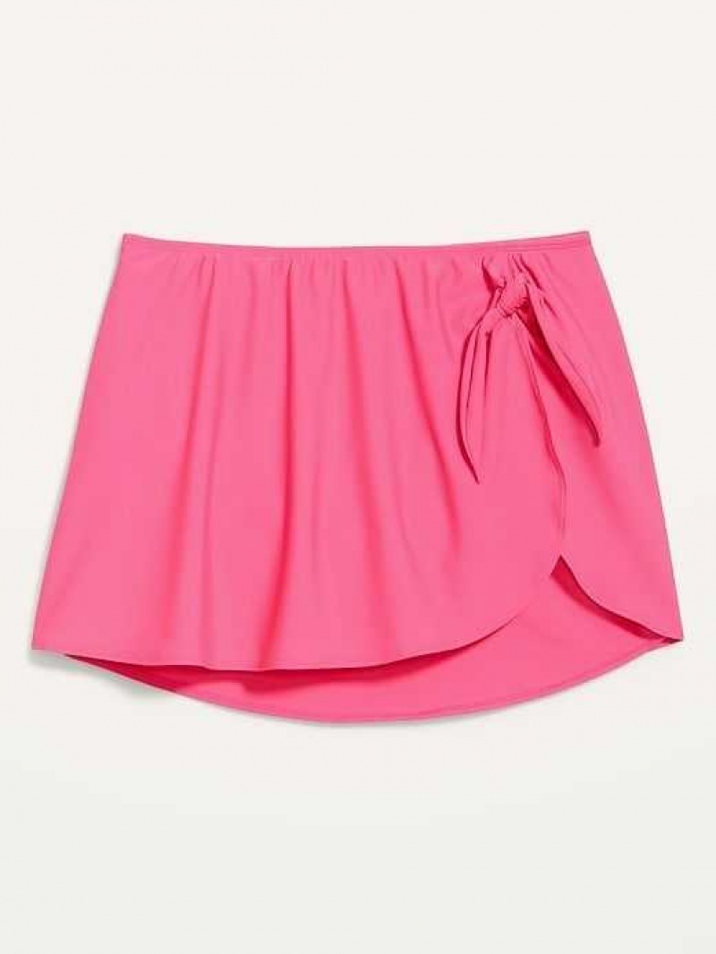 Old Navy High-Waisted Wrap-Front Sarong Swim Skirt Pink | IPL764952