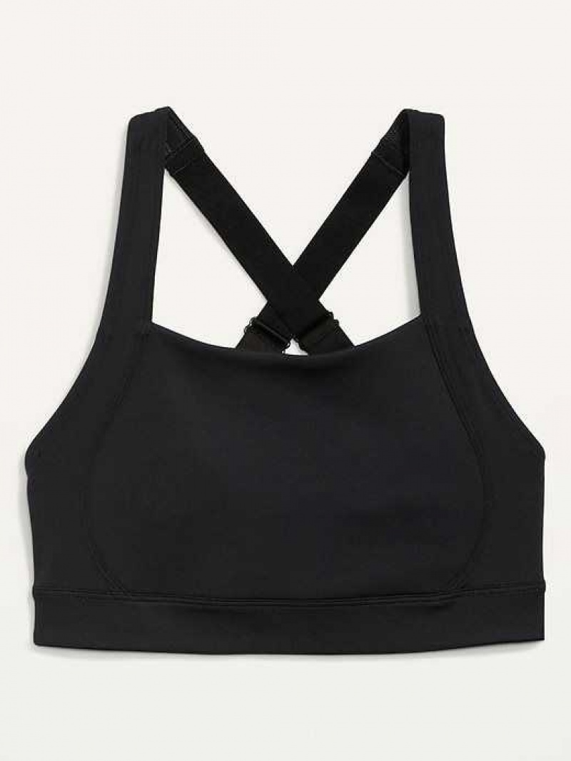 Old Navy High Support PowerSoft Convertible Sports Bra Black | EJO451986