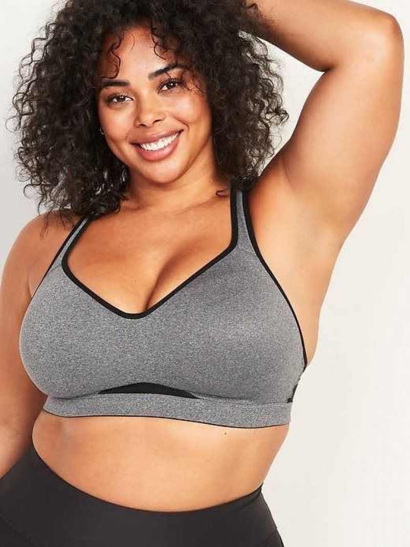 Old Navy High Support Racerback Sports Bra Grey | XJW829517