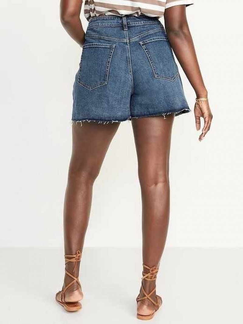 Old Navy Higher High-Waisted Button-Fly Sky-Hi A-Line Cut-Off Jean Shorts Mary Jo | FKW716892