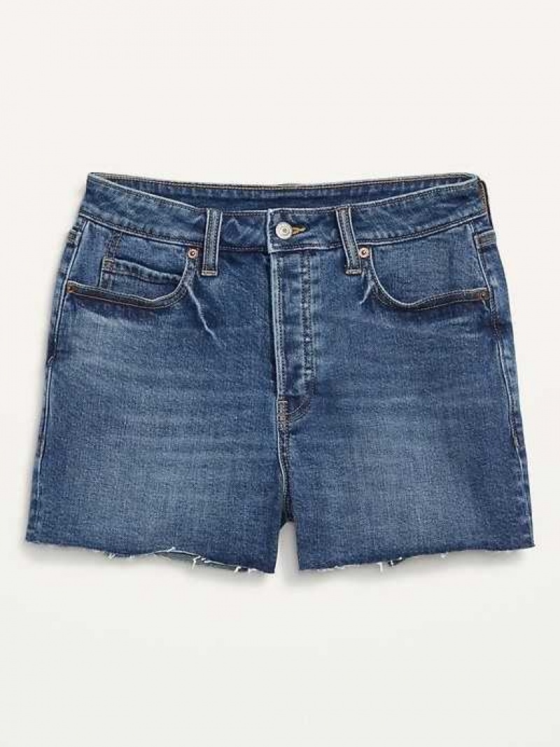 Old Navy Higher High-Waisted Button-Fly Sky-Hi A-Line Cut-Off Jean Shorts Mary Jo | FKW716892