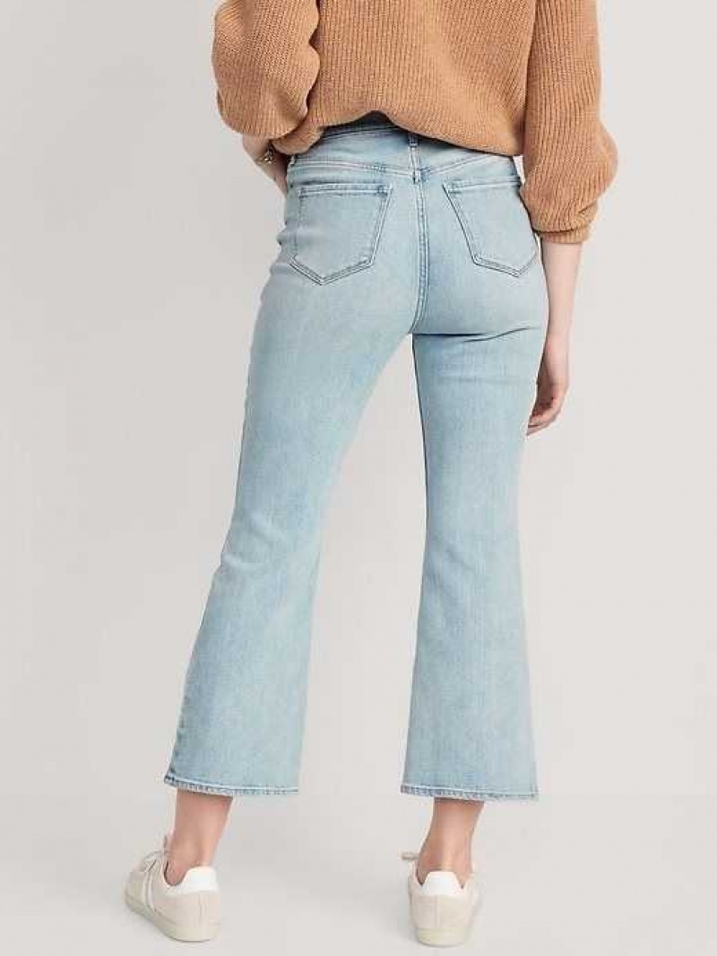 Old Navy Higher High-Waisted Cropped Flare Jeans Light Wash | YPV845362