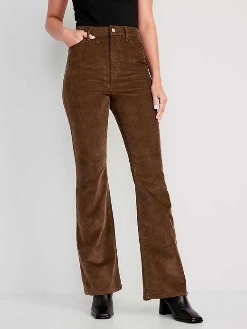 Old Navy Higher High-Waisted Flare Corduroy Pants Espresso | VZS160987