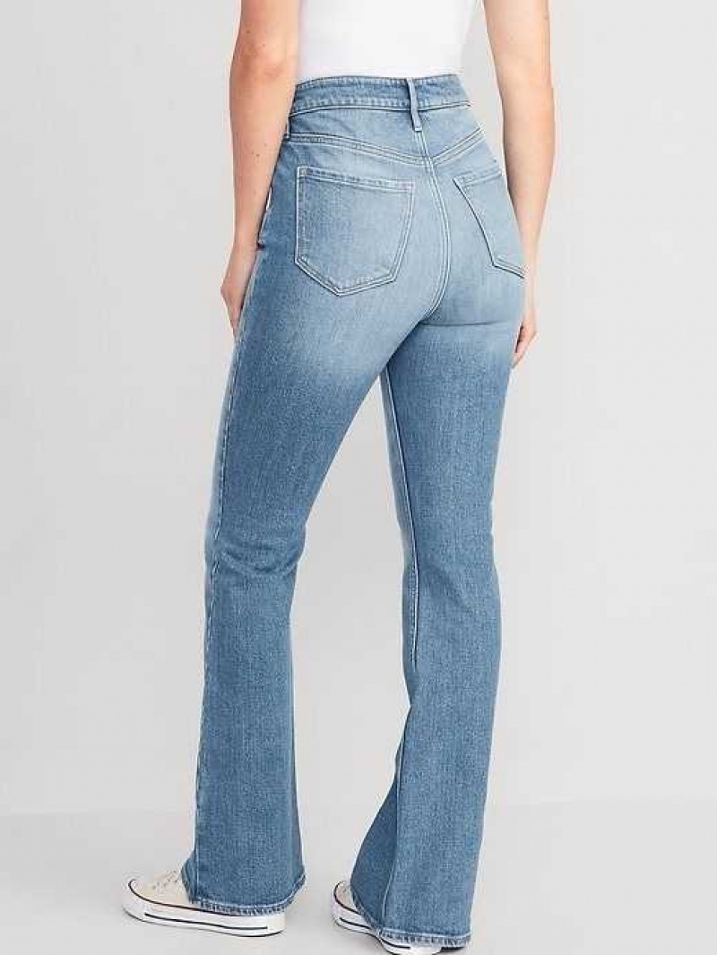 Old Navy Higher High-Waisted Flare Jeans Light Wash | IEU635289