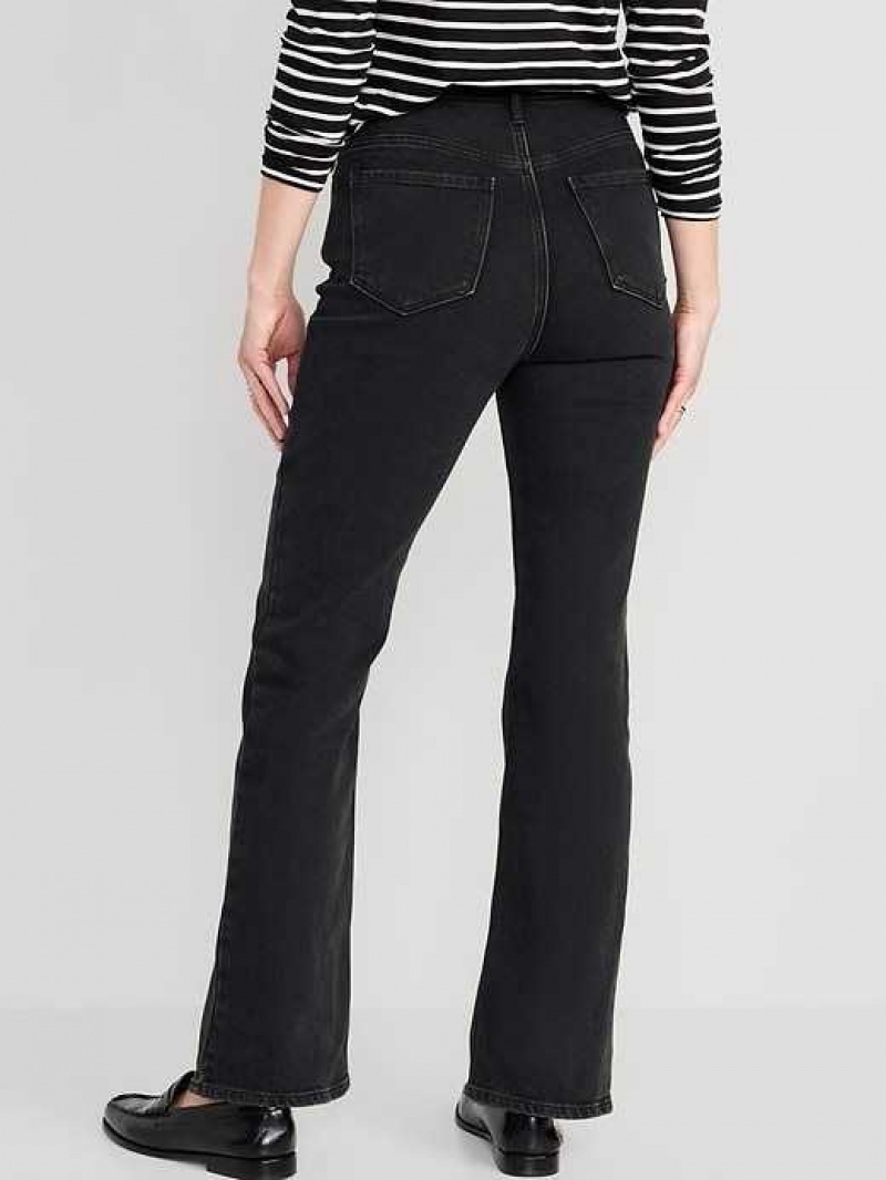 Old Navy Higher High-Waisted Flare Jeans Black | BYR786425