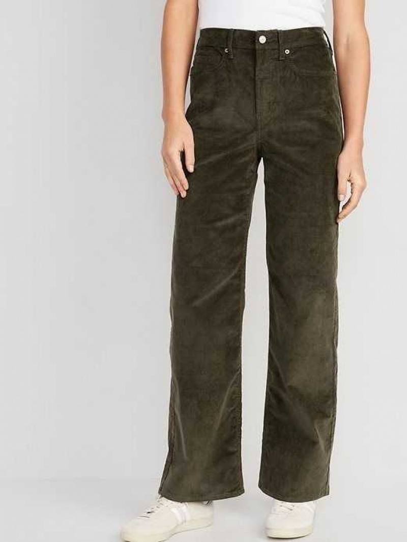 Old Navy Higher High-Waisted Wide-Leg Corduroy Pants Green | UVB642973