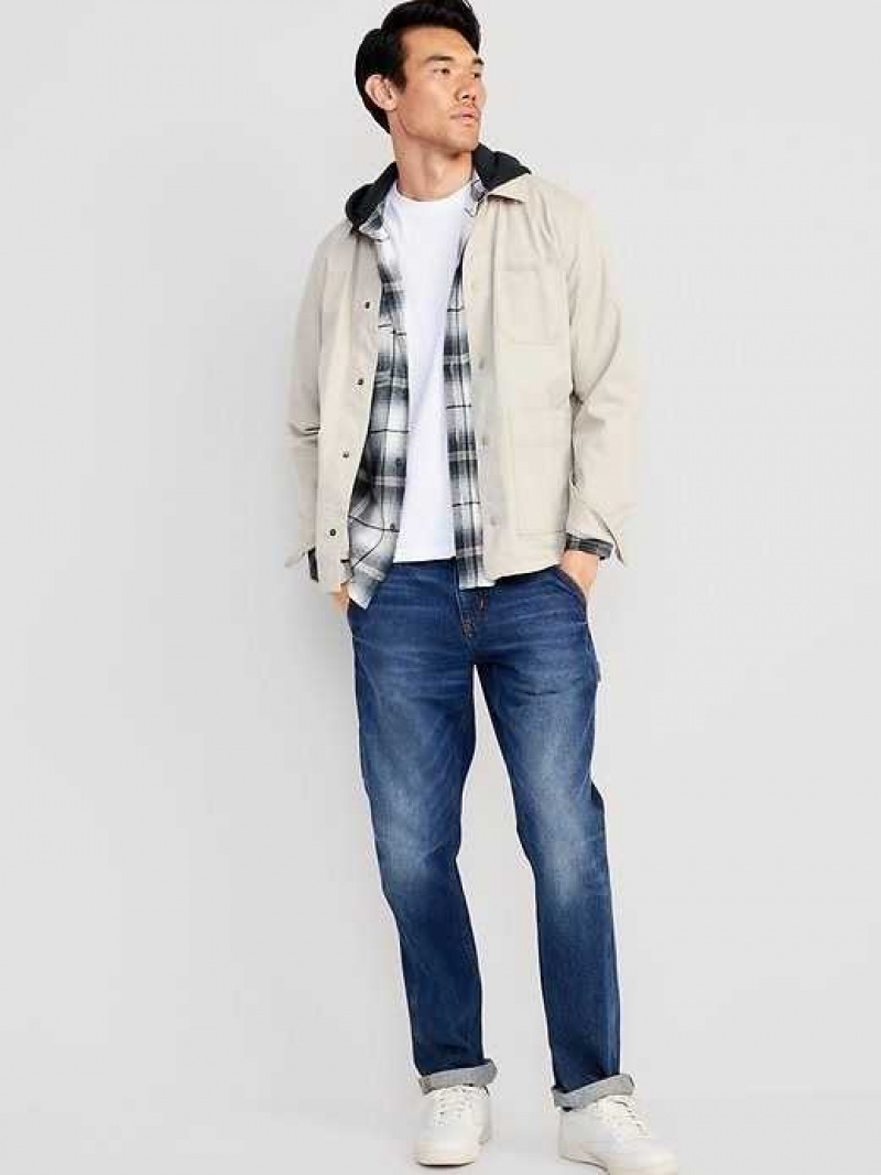 Old Navy Hooded Flannel Shacket Navy | APW983620