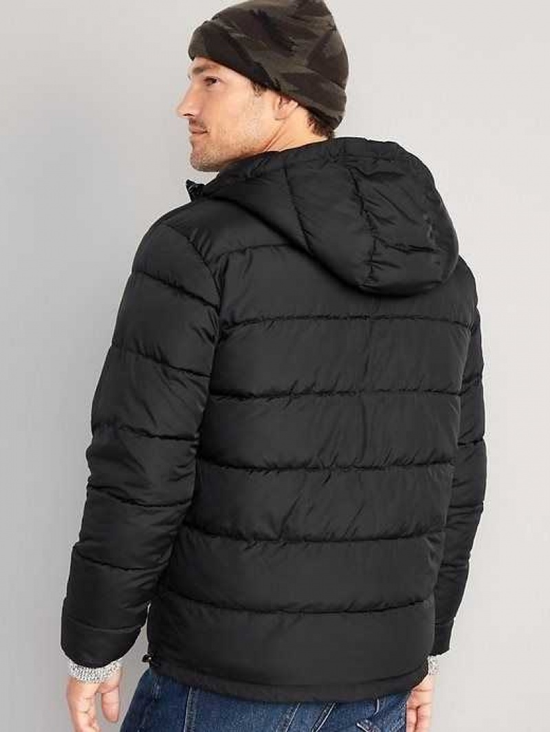 Old Navy Hooded Quilted Puffer Jacket Black | PND875321