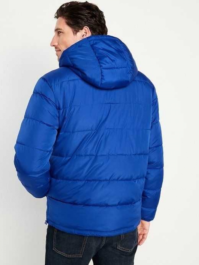 Old Navy Hooded Quilted Puffer Jacket Blue | NVE468953