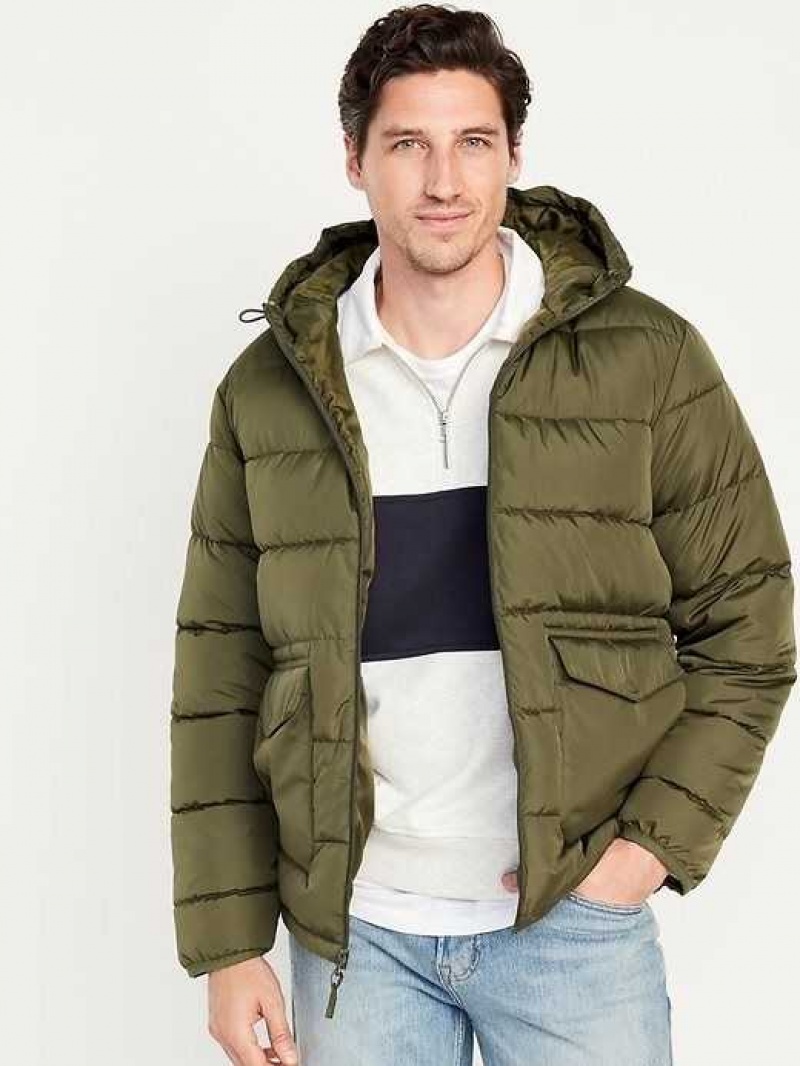 Old Navy Hooded Quilted Puffer Jacket Conifer | WYD513249