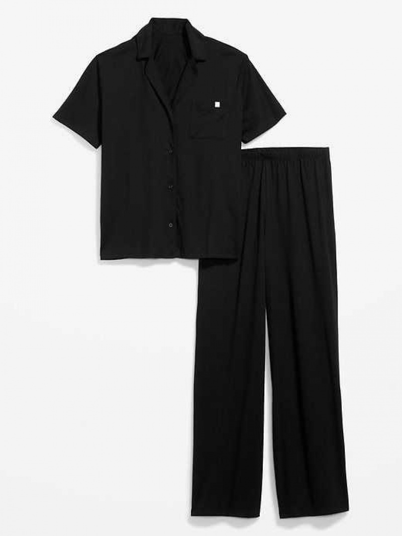 Old Navy Jersey Pajama Set Black | HRC293804