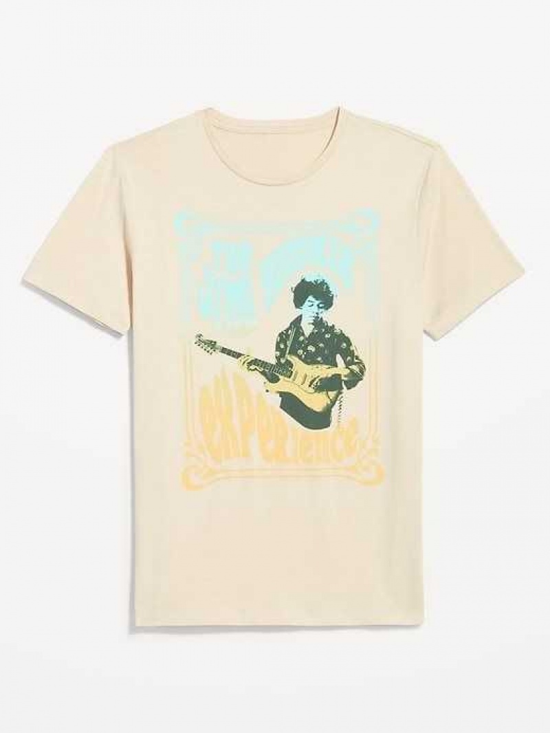 Old Navy Jimi Hendrix Gender-Neutral Graphic T-Shirt Ecru | STI842703