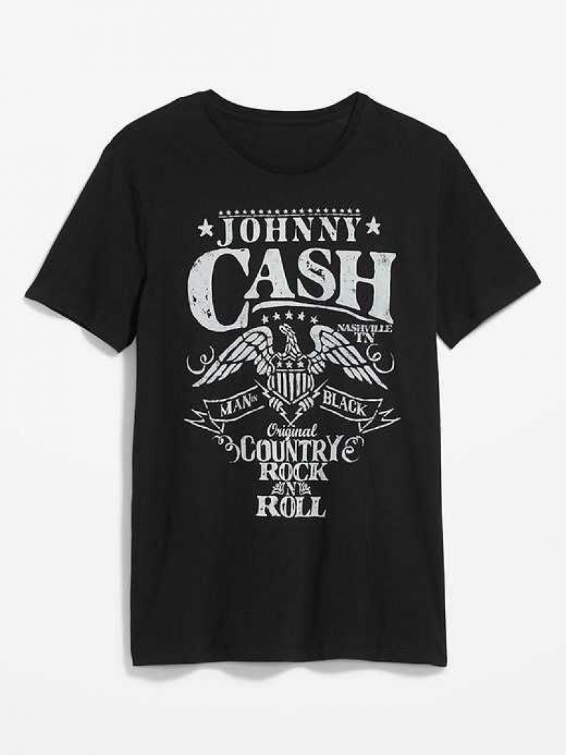 Old Navy Johnny Cash Gender-Neutral T-Shirt Black | ETW738412