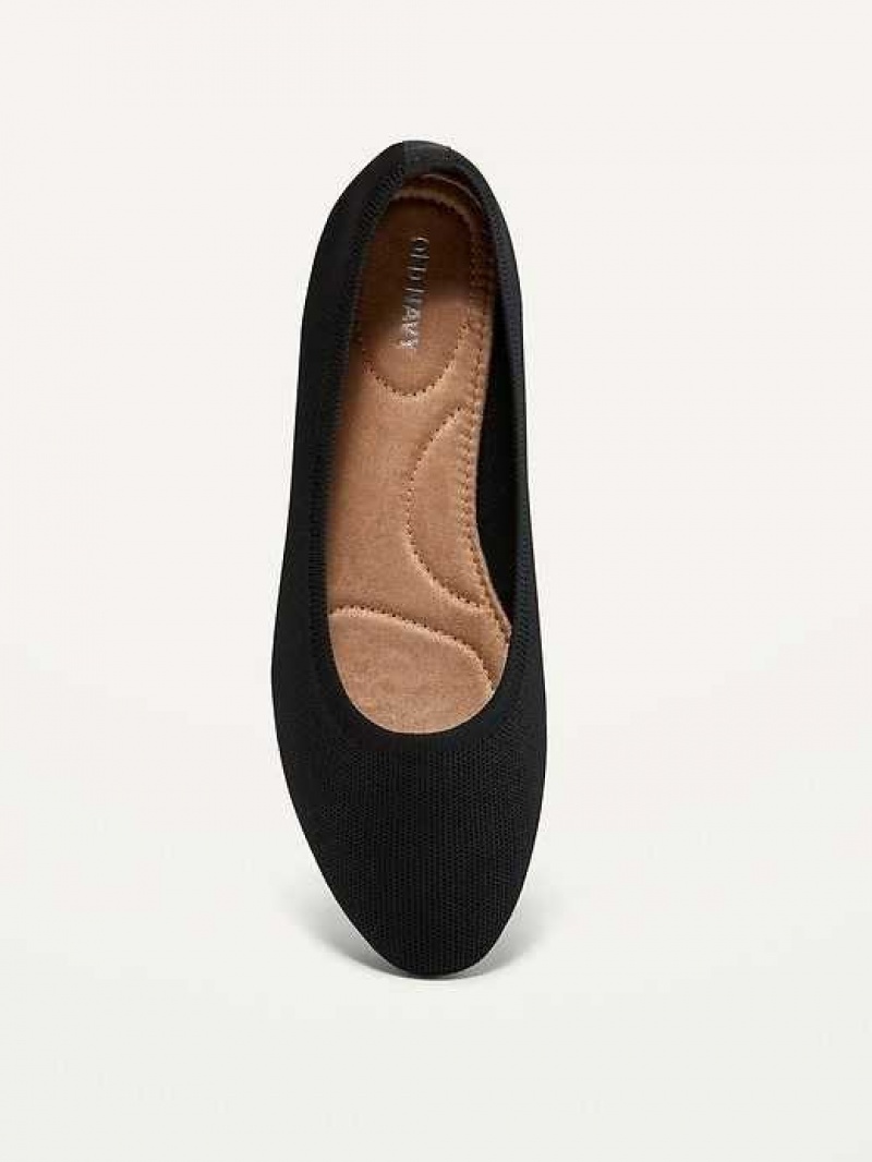 Old Navy Knit Almond-Toe Ballet Flats Black | ADS725861