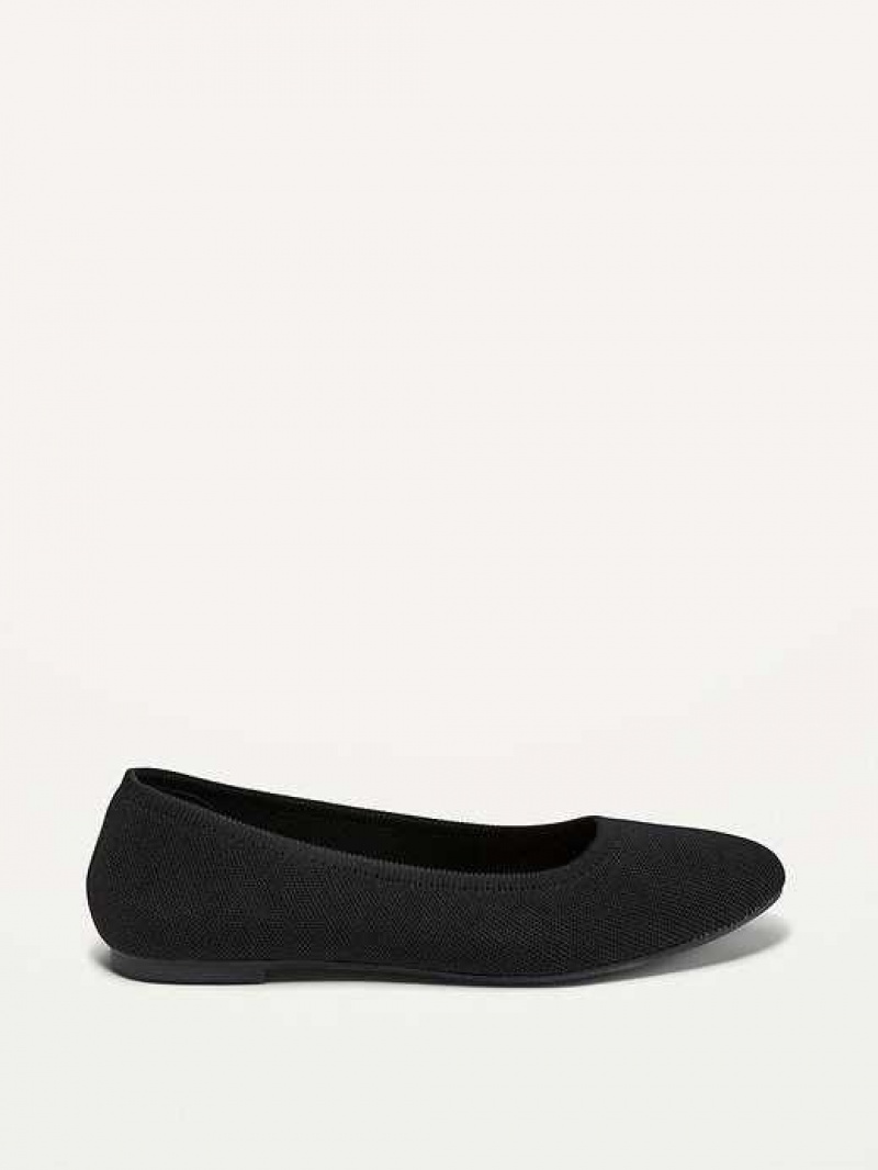 Old Navy Knit Almond-Toe Ballet Flats Black | ADS725861