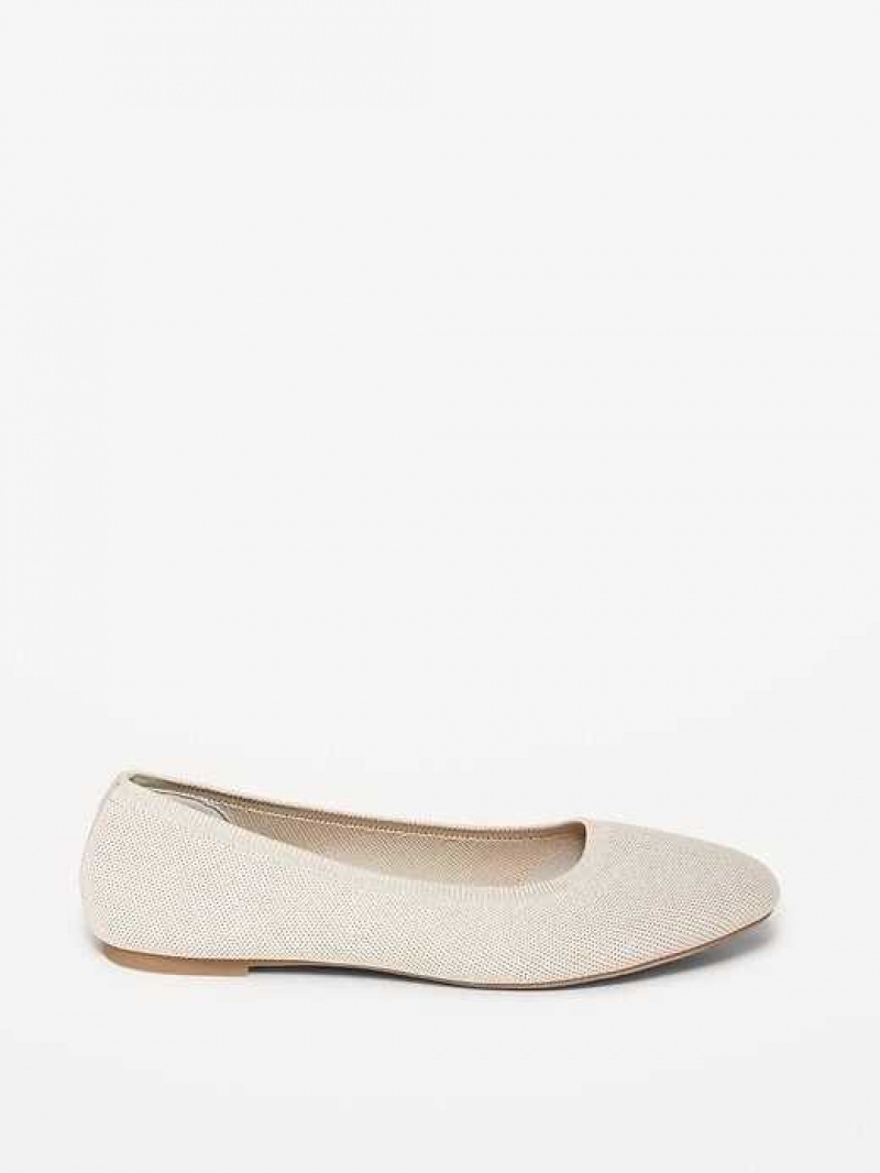 Old Navy Knit Almond-Toe Ballet Flats Cozy Cashmere | ZUF401397