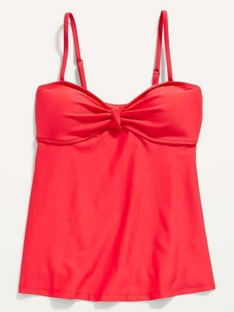 Old Navy Knotted A-Line Tankini Swim Top Dark Red | RYS782930