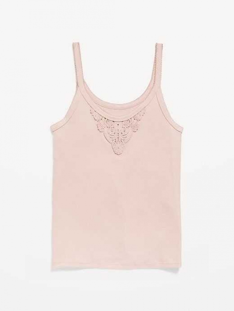 Old Navy Lace-Trim Tank Top Conch Shell | PZO981034