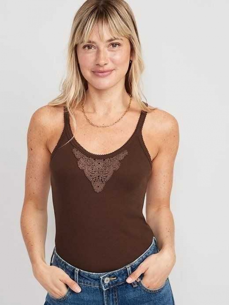 Old Navy Lace-Trim Tank Top Date Palm | ABC803746