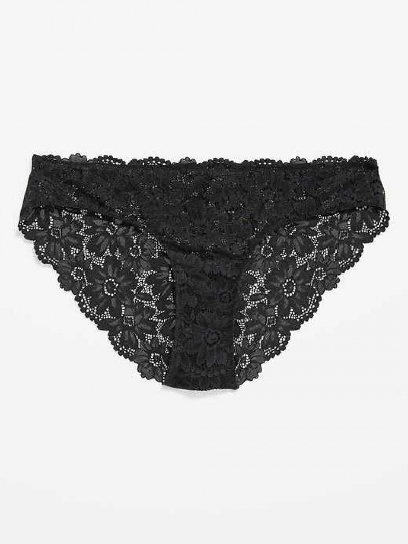 Old Navy Lace Bikini Underwear Black | IXP601537