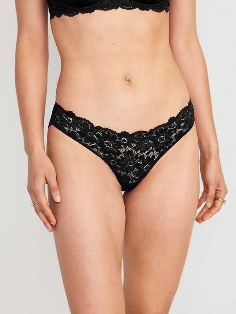 Old Navy Lace Bikini Underwear Black | IXP601537