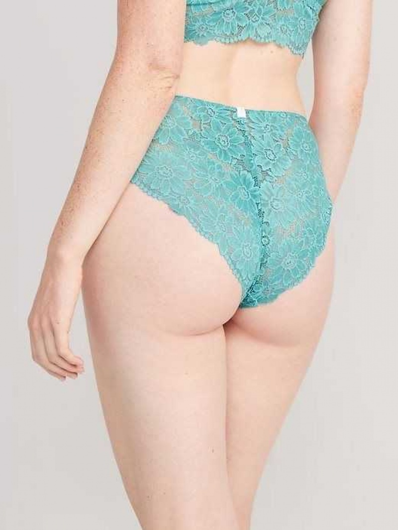 Old Navy Lace Bikini Underwear Green | JAI798143