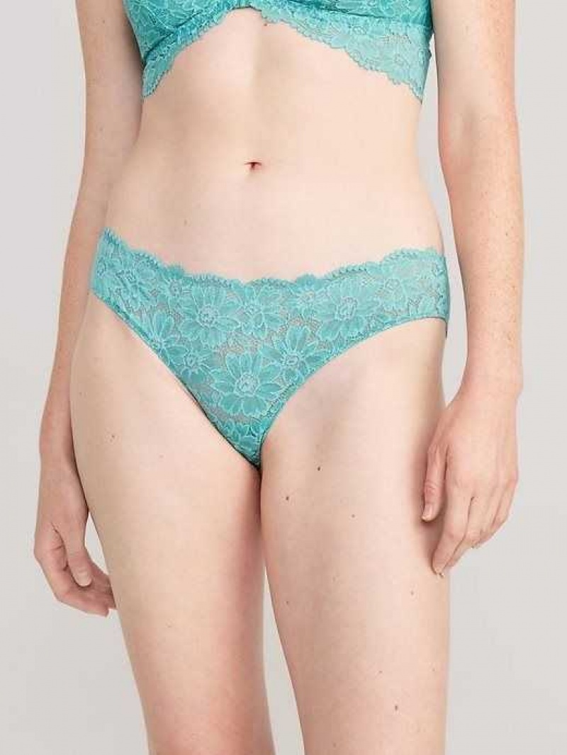 Old Navy Lace Bikini Underwear Green | JAI798143