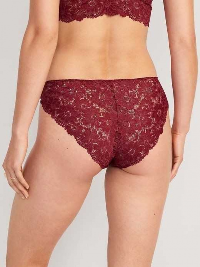 Old Navy Lace Bikini Underwear Red Burgundy | SCR631420