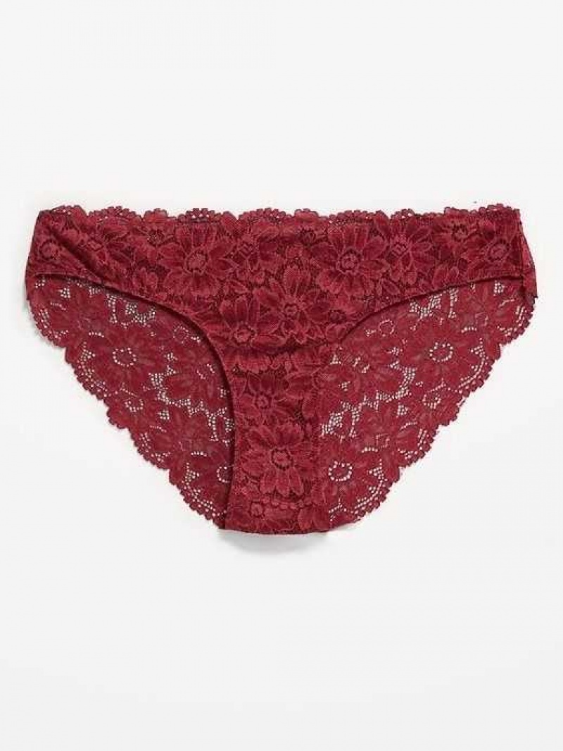 Old Navy Lace Bikini Underwear Red Burgundy | SCR631420