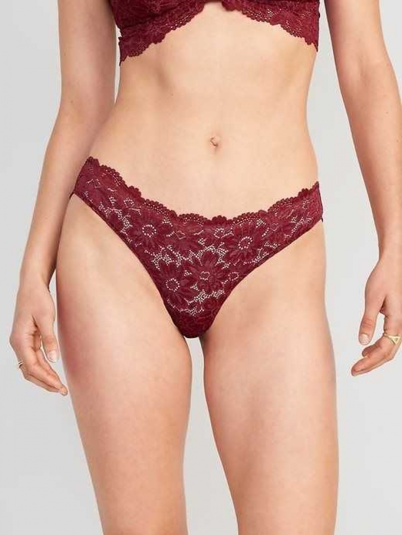 Old Navy Lace Bikini Underwear Red Burgundy | SCR631420