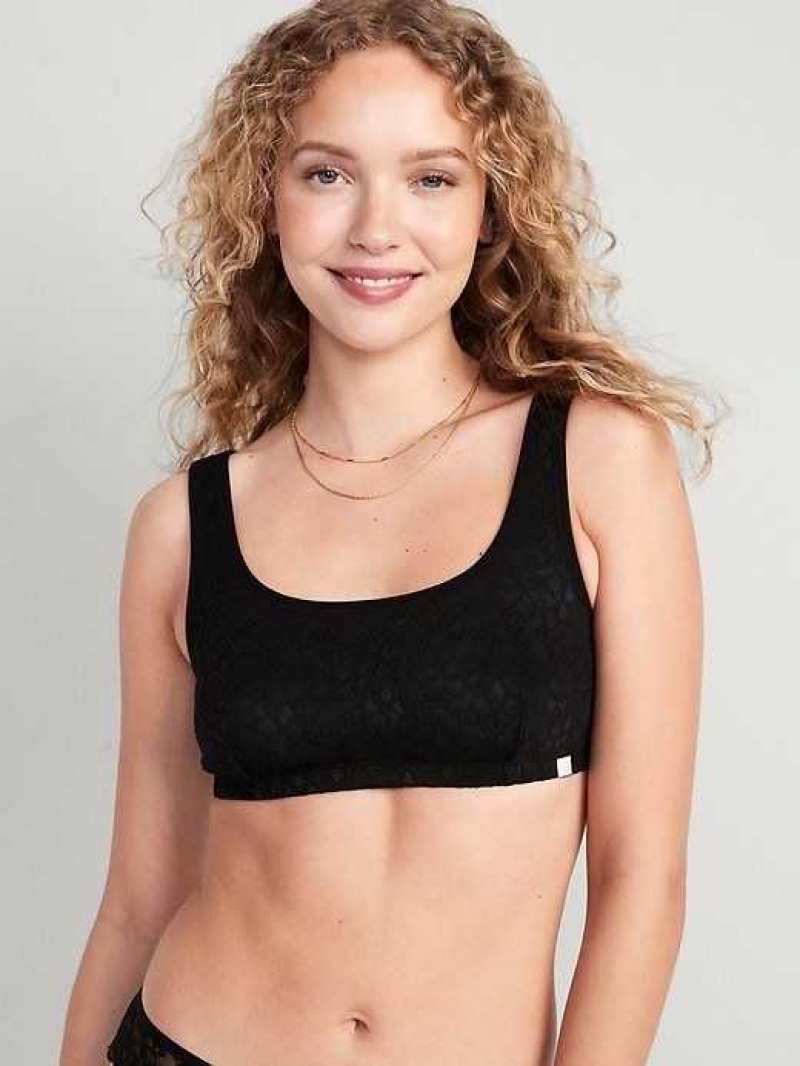 Old Navy Lace Bralette Top Black | GKW270918