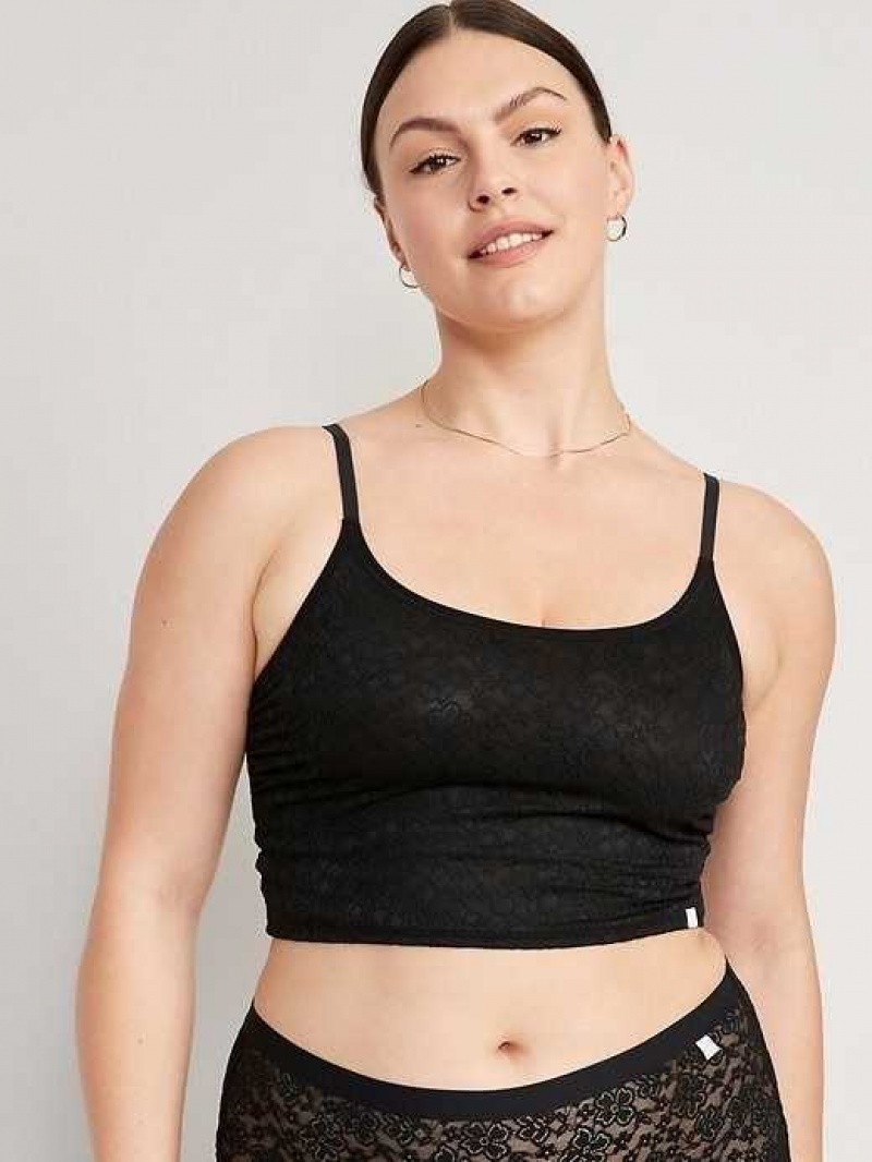 Old Navy Lace Brami Tank Top Black | BYT549702