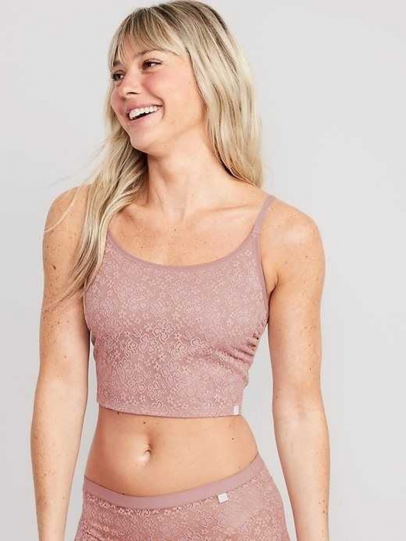 Old Navy Lace Brami Tank Top Pink Light Blue | OUD014367